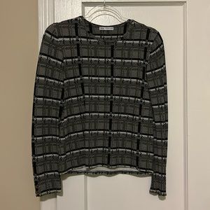 Zara Plaid Button Detailed Sweater